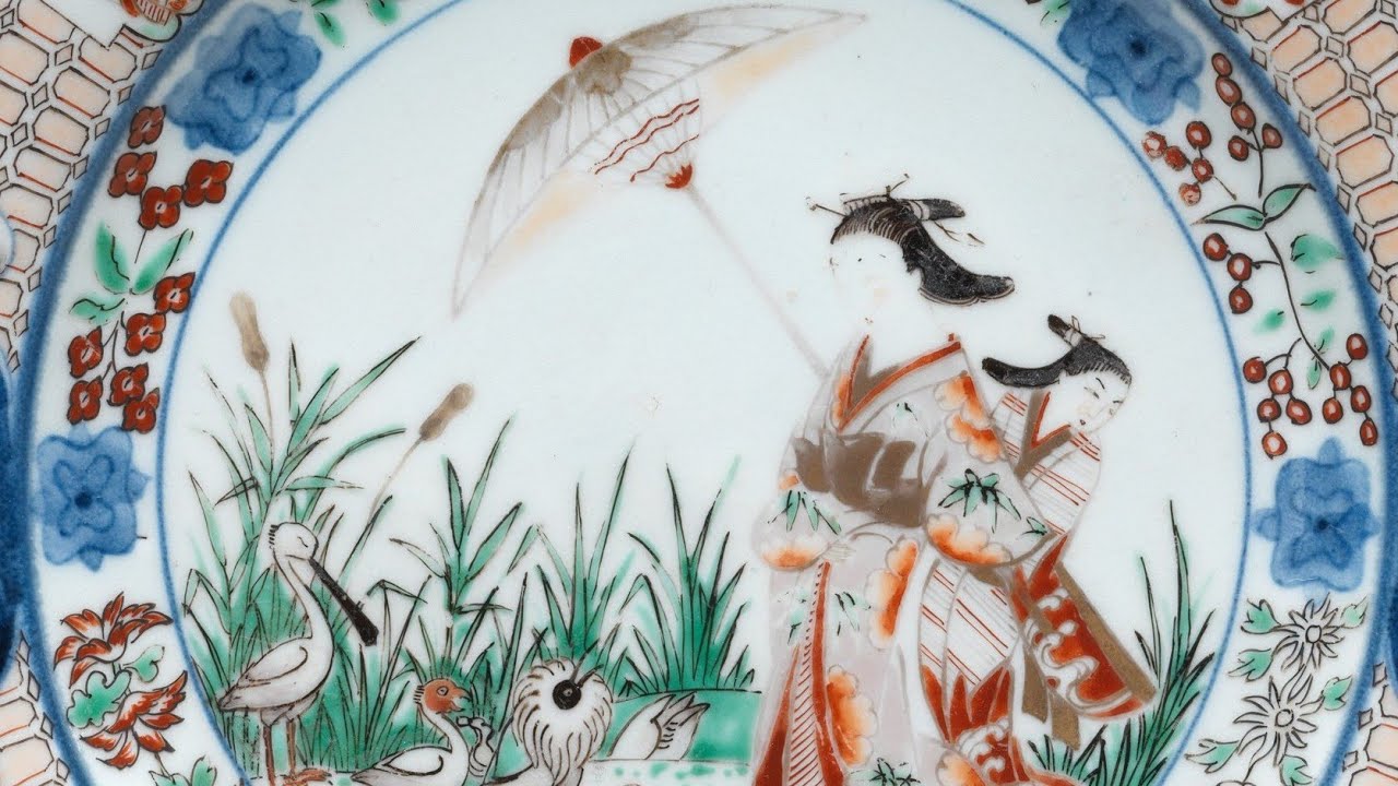 美術品鑑賞第865回【日傘の貴婦人図皿（Plate Depicting Lady with a