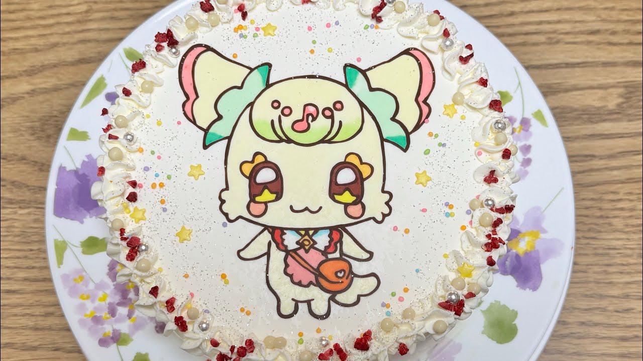 キャラケーキの作り方　キミとアイドルプリキュア♪　　プリルンのケーキ