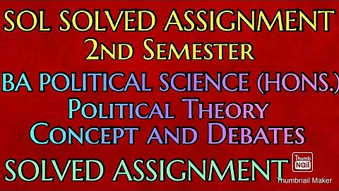 SOL 2nd Semester || BA Political Science (HONS.) || Political Theory