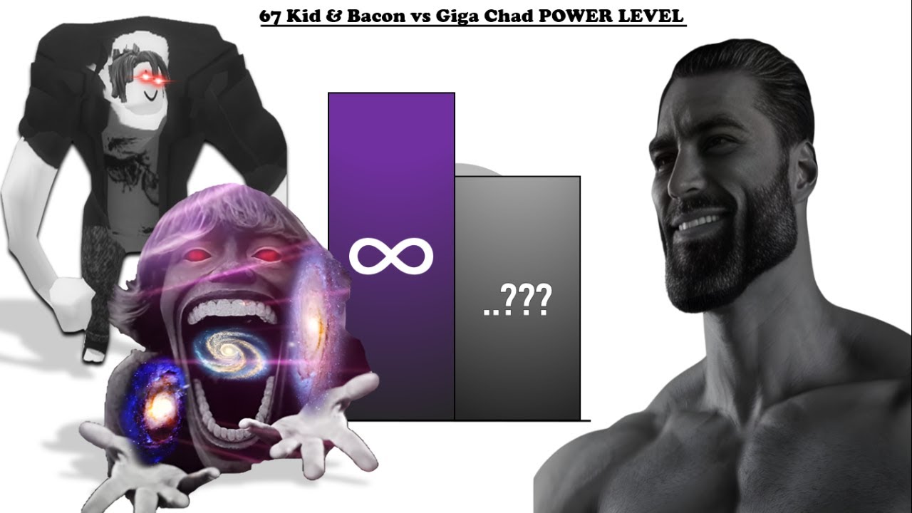 67 MEME & BACON ROBLOX vs GIGA CHAD MEME - Power Levels (2025)🔥🔥