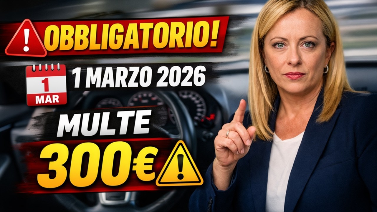 1 MARZO 2026: OBBLIGATORIO in Auto per Tutti gli Automobilisti – Multe Fino a 300€!