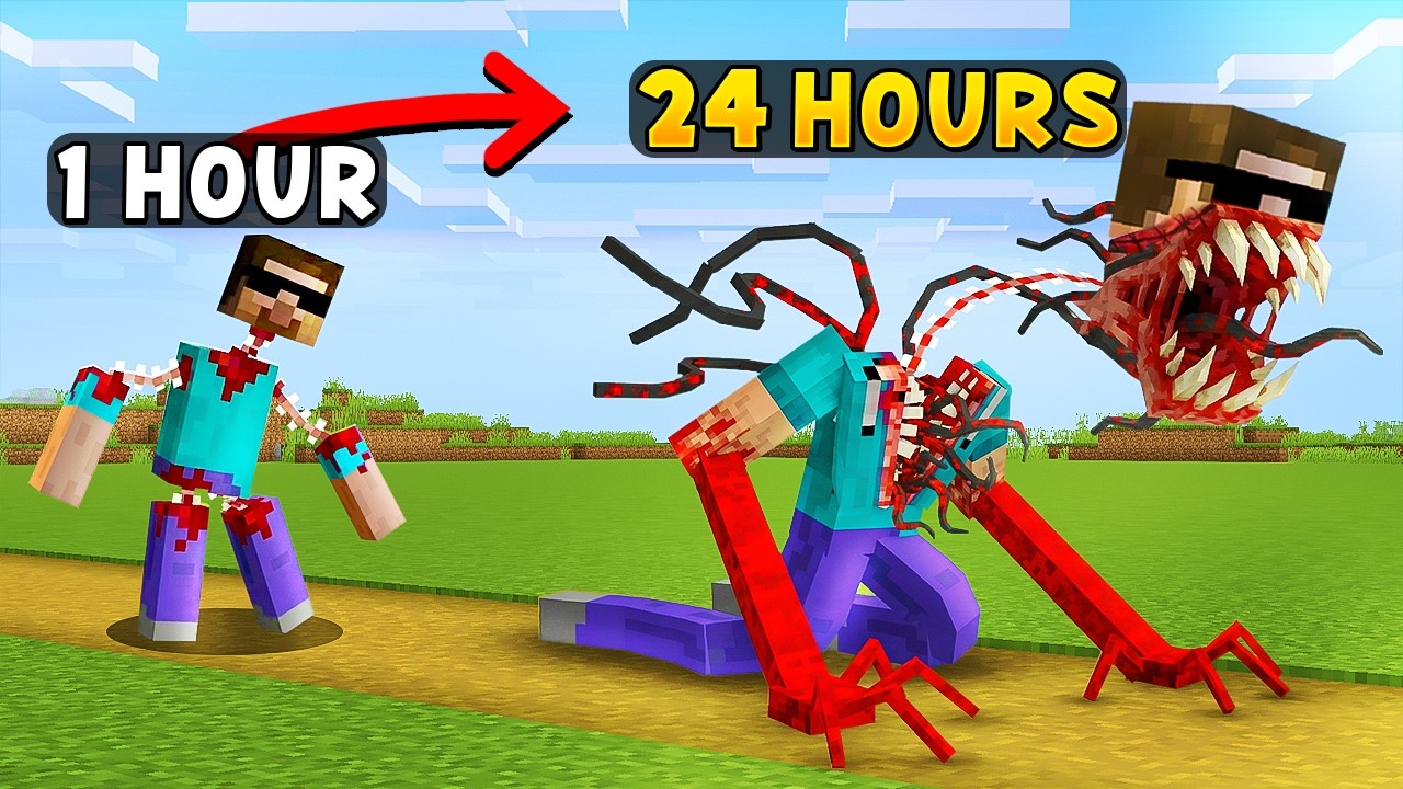 I Trained Like a Parasite For 24 Hours in Minecraft!