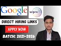 Google &amp; Wipro Direct Hiring 2025 🚀 | Apply Now for Freshers | Batch 2021–2026 | Off Campus Drive