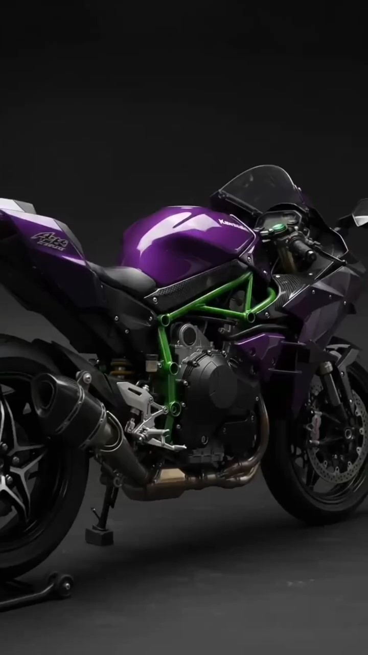Kawasaki Ninja H2 Pure Adrenaline. 🏍️💜🔥 #kawasaki #shorts