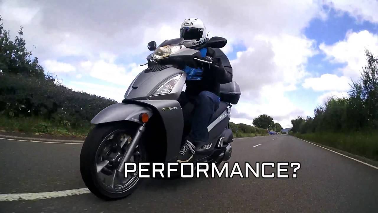 SLUK | Kymco People 300 GTi GT300i road test review - Euro 4 ABS - YouTube