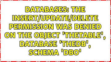 The INSERT/UPDATE/DELETE permission was denied on the object 