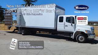 2023 Hino L6 Low Pro Extended Cab 26ft x 102"H x 102"W Movers Box Van