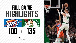 HIGHLIGHTS: Celtics use 42-point fourth to blow out Thunder and clinch best record in the NBA