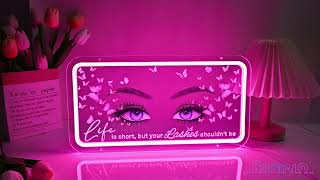 Britrio Pink Lashes Neon Sign Light For Beauty Salon Eyelash Extension Studio Business Stores Logo