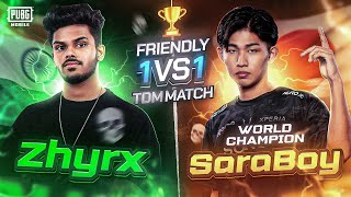 ZHYRX🇮🇳 VS SARABOY🇯🇵 | 1V1 AGAINST WORLD CHAMPION 🏆 | #BGMI