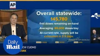 NY 1st dose vaccines to run out in 2-3 days