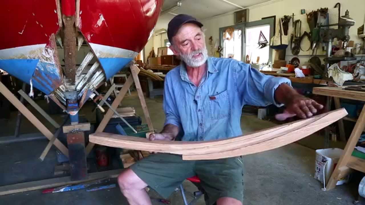 part 6 - wooden boat repair - installing the forefoot on a