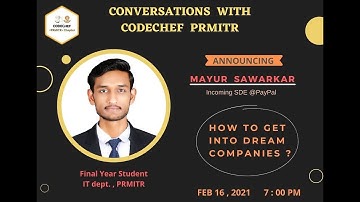 How to get into your Dream Companies ft. Mayur Sawarkar | Conversations with Codechef PRMITR