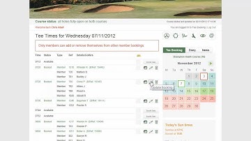 Visitor Tee Booking