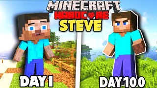 I survived 100 Days As A Steve In Minecraft Hardcore...