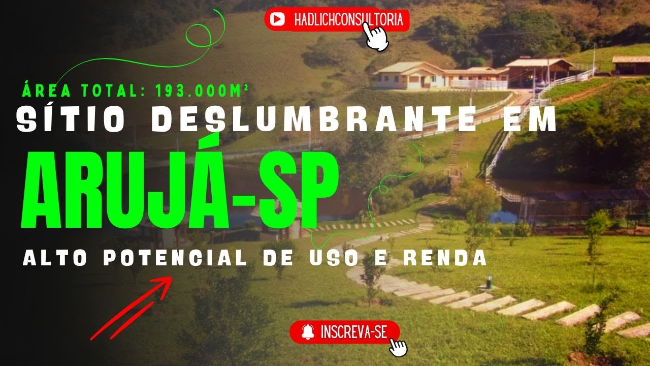 🌿 SÍTIO À VENDA EM ARUJÁ – SP | 193.000 m² | ESTRUTURA COMPLETA | ALTO POTENCIAL DE USO E RENDA