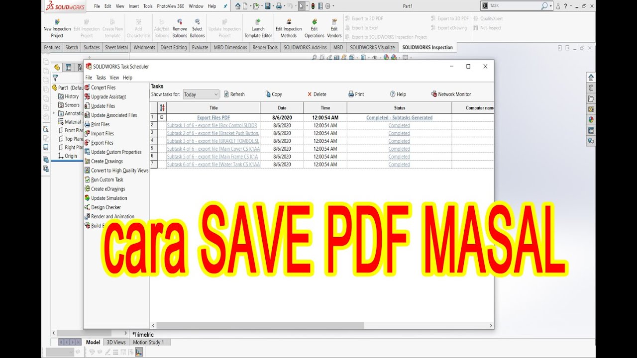 SOLIDWORKS CONVERT BATCH PDF |TASK SCEDULER - YouTube