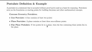 Postulate | Geometry Definition
