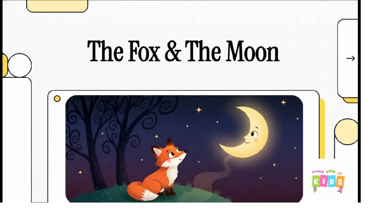 The fox and the Moon 🌙 | Calm Bedtime Story for Kids | Sleep Story | Stories Poems for kids