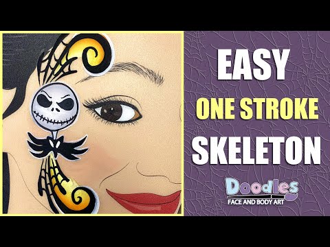 One stroke Jack Skellington: Skeleton Face Painting Tutorial