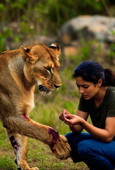 A brave girl’s kindness turns a wild lion into a loyal friend.#entertainment #1mviewers #fypシ#shorts