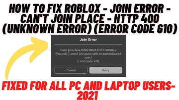 How to How to Fix Roblox - Join Error - Can