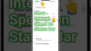 How to show interest speed on status bar || Internet speed ko enable kaisa kara ||#shorts#viral