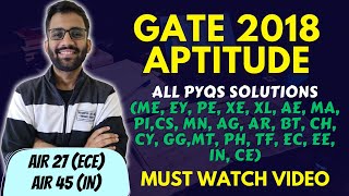 GATE 2018 APTITUDE PYQS || All Branches || PrepFusion || GATE 2024