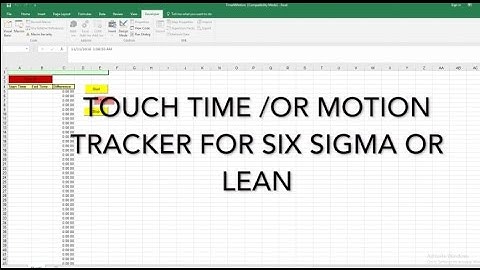 Time & Motion Tracker for Six Sigma / Lean projects- vbatip#2
