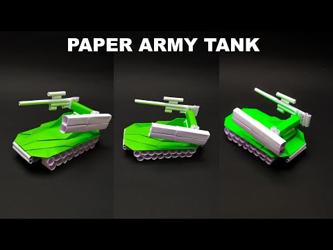 How To Make A Paper Origami Army Tank With Turning Tower - Easy Tank Tutorials