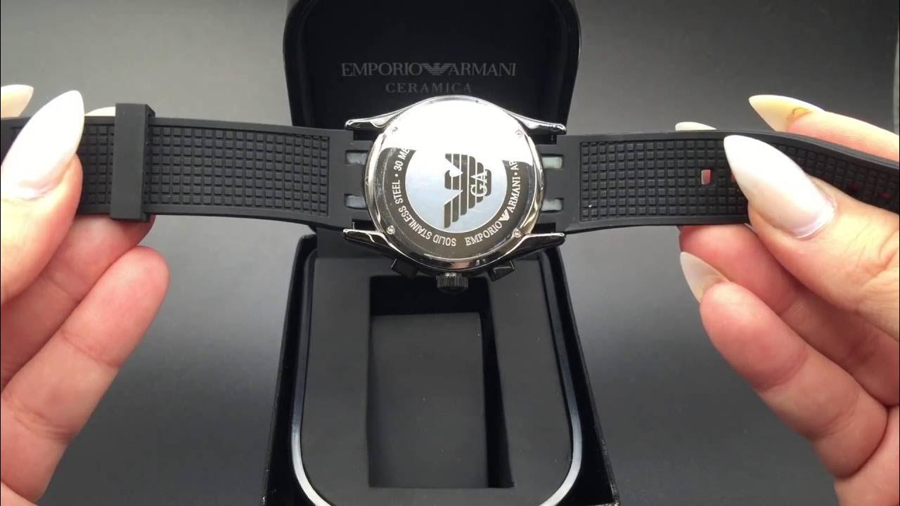 Armani Chronos Black Ceramic Silicone - Watch Watches YouTube AR1430