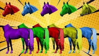 Game Tebak Kepala Kuda Warna Warni | Mencocokan Kepala Kuda | Kuda Warna Warni