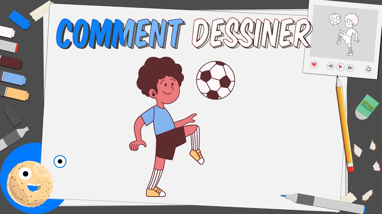 Dessin Joueur De Foot Facile Page De Garde Art Plastique Comment dessiner un joueur de football × Caractères Garçons - YouTube