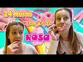 24 horas COMIENDO ROSA | Un día entero probando comida por colores | Eating pink food 💕