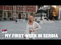 MY FIRST WEEK IN BELGRADE, SERBIA // breakfast run, grocery haul, city center date VLOG