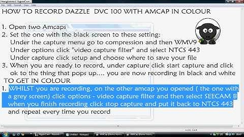 How to record using AMCAP in colour