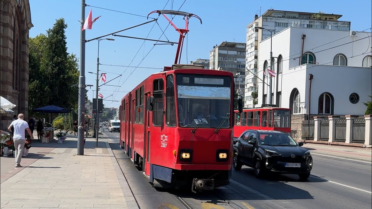 LEGENDARY TATRA KT4 TRAMS! Riding Belgrade Tram Line 12 from Novo Groblje to Vukov Spomenik!