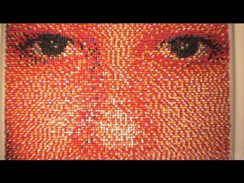 Portrait Made Of 15,000 Push Pins!