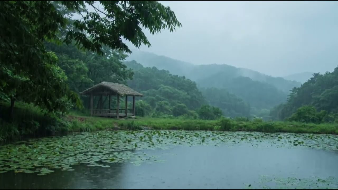 Heavy Rain & Thunder at a Peaceful Mountain Lake | Sleep Sounds for Insomnia Relief