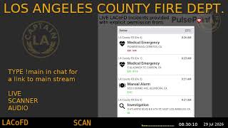 LA County Fire - *Live* LACoFD Scanner - LA Captain - 28-Jul-2026 - S9
