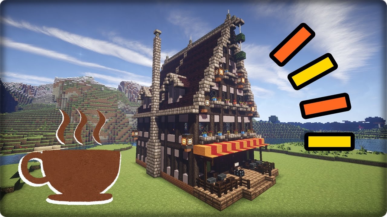 マインクラフト カフェを建築してみる 洋風な喫茶店の作り方 Youtube