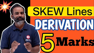 Skew lines derivation in Kannada | Shortest distance between lines Class 12 | 3D Geometryj