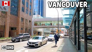 🇨🇦 【4K】☀️ Downtown Vancouver BC, Canada. Relaxing Walk. Travel Canada.