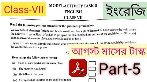 model activity task class 7 english part 5 || class 7 model activity task english part 5