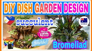 DIY 02  DISH GARDEN DESIGN FOR BROMELIAD AND SUCCULENT