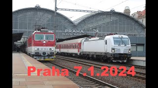Vlaky Praha hlavní nádraží / most Výtoň 7.1.2024