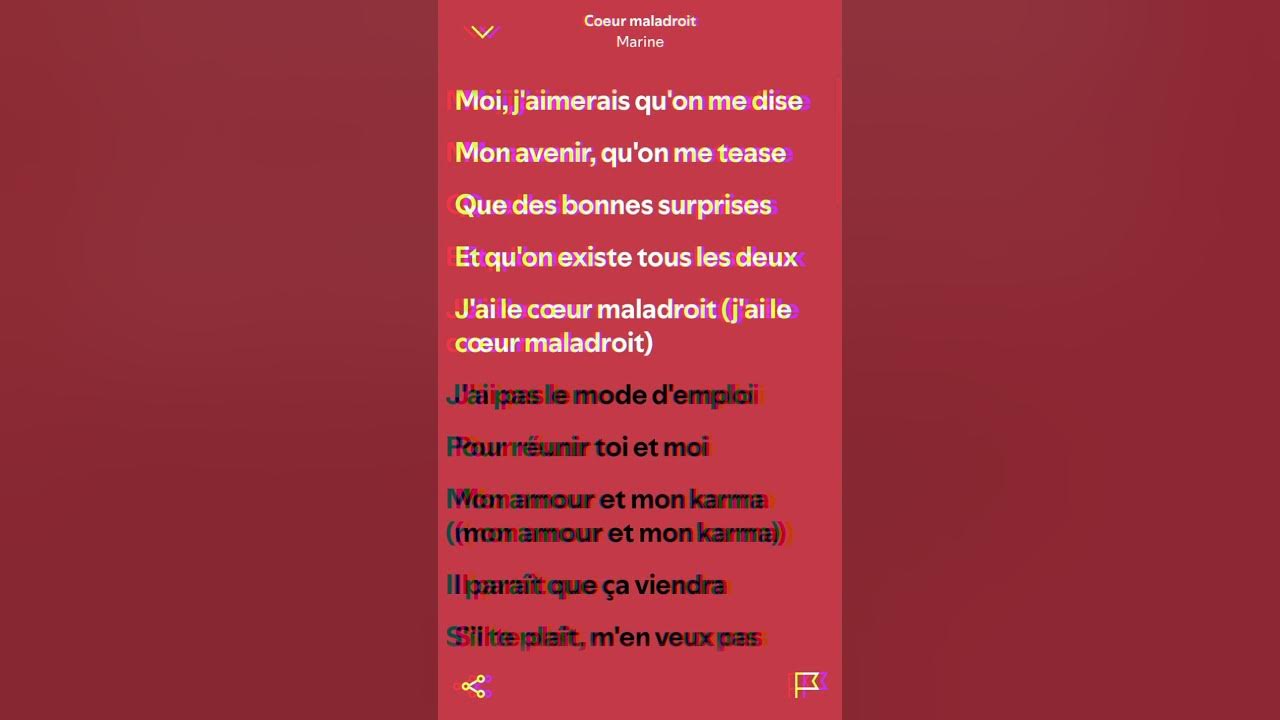 Marine - Coeur Maladroit (Speed-Up + Paroles)#speedsong #spotify #speedup #music #musique #paroles