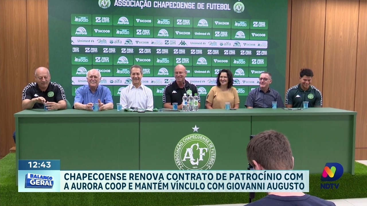 Verdão renova contrato com Aurora Coop e jogador Giovanni Augusto