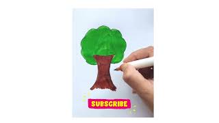 How to draw a TREE | Tree Drawing | Simple way to draw a Tree for kids | Drawing tutorial