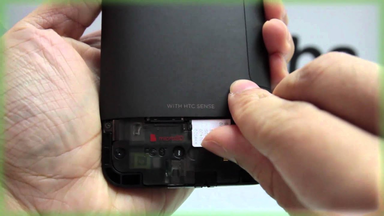 HTC Desire HD: Inserting the SIM Card and Memory Card - YouTube